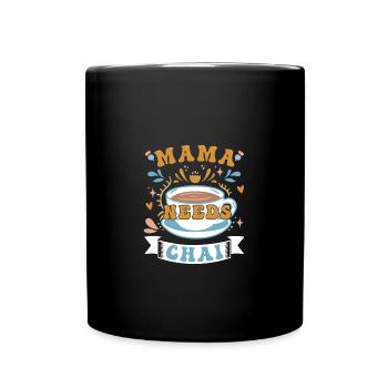 Chai Latte Tee trinken Teetrinker - Tasse einfarbig - Schwarz - Vorne