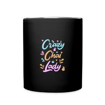 Chai Latte Tee trinken Teetrinker - Tasse einfarbig - Schwarz - Vorne