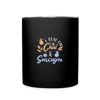 Chai Latte Tee trinken Teetrinker - Tasse einfarbig - Schwarz - Vorne