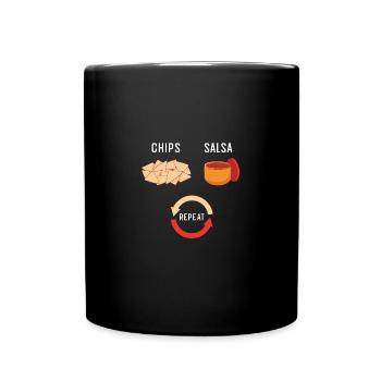 Chips et Salsa Nachos - Mug uni - noir - Devant