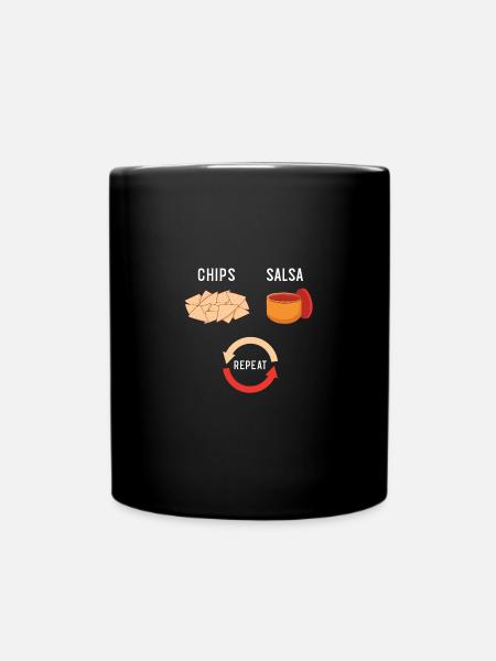 Chips und Salsa Nachos - Tasse einfarbig - Schwarz