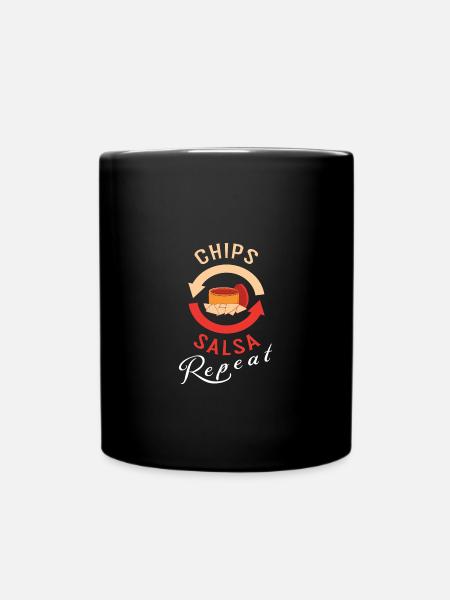 Chips und Salsa Nachos - Tasse einfarbig - Schwarz