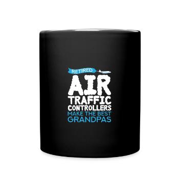 Fluglotse Flughafen Tower - Tasse einfarbig - Schwarz - Vorne