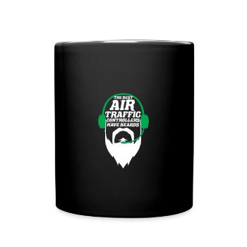 Fluglotse Flughafen Tower - Tasse einfarbig - Schwarz - Vorne