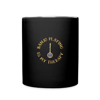 Banjo spielen Banjospieler Musik Instrument - Tasse einfarbig - Schwarz - Vorne