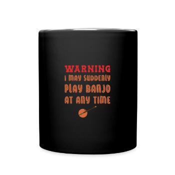 Banjo play banjo player music instrument - Full Colour Mug - black - Front