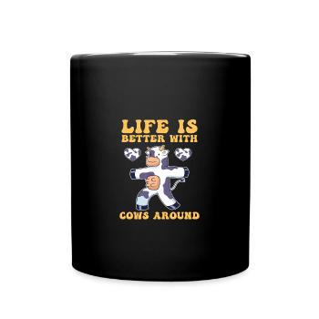 Cow Farmer Farm - Full Colour Mug - black - Front