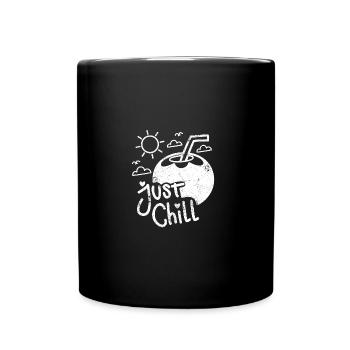 EINFACH ENTSPANNEN SOMMER COCKTAILS REISEN SPRÜCHE - Tasse einfarbig - Schwarz - Vorne