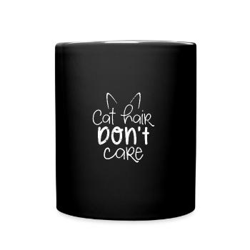 KATZENHAARE SIND EGAL KATZE MIAU WITZ SPRUCH MOTIV - Tasse einfarbig - Schwarz - Vorne