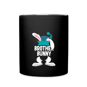 Bruder Osterhase Frohe Ostern - Tasse einfarbig - Schwarz - Vorne