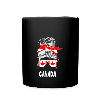 Messy Bun Canada - Full Colour Mug - black - Front