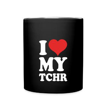 Ich liebe meine Lehrer - Tasse einfarbig - Schwarz - Vorne