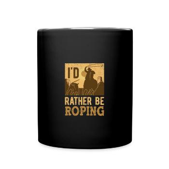 Team Roping - Tasse einfarbig - Schwarz - Vorne