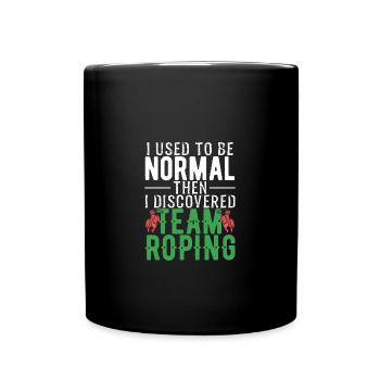 Team Roping - Tasse einfarbig - Schwarz - Vorne