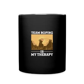 Team Roping - Tasse einfarbig - Schwarz - Vorne