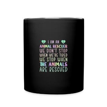 Un chien adopte le bien-être animal - Mug uni - noir - Devant