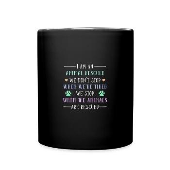 Un chien adopte le bien-être animal - Mug uni - noir - Devant