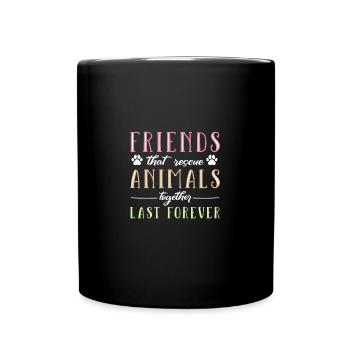 Dog adopts animal welfare - Full Colour Mug - black - Front