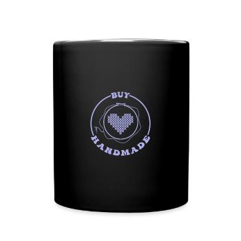 Cross Stitch Kreuzstich Sticken - Tasse einfarbig - Schwarz - Vorne
