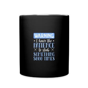 Cross Stitch Kreuzstich Sticken - Tasse einfarbig - Schwarz - Vorne