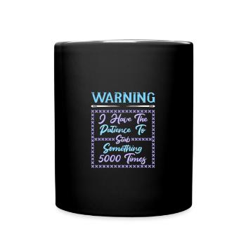 Cross Stitch Kreuzstich Sticken - Tasse einfarbig - Schwarz - Vorne