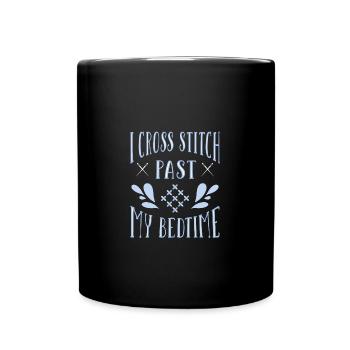 Cross Stitch Kreuzstich Sticken - Tasse einfarbig - Schwarz - Vorne