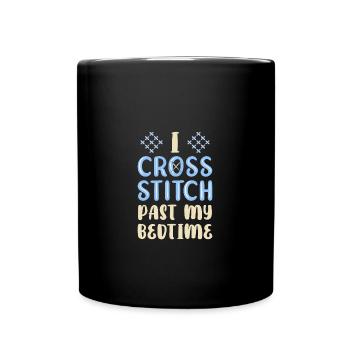 Cross Stitch Kreuzstich Sticken - Tasse einfarbig - Schwarz - Vorne