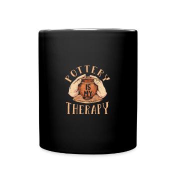 Töpfern Töpfer Keramik - Tasse einfarbig - Schwarz - Vorne