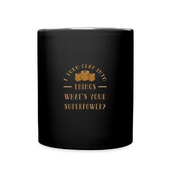Töpfern Töpfer Keramik - Tasse einfarbig - Schwarz - Vorne