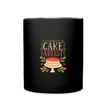 Kuchen backen Bäcker Konditor - Tasse einfarbig - Schwarz - Vorne