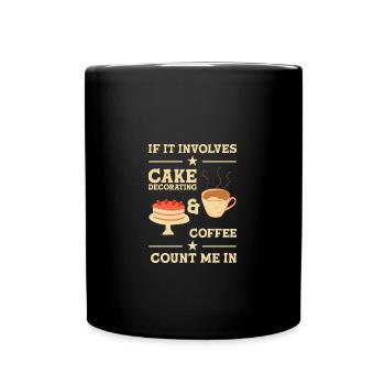 Kuchen backen Bäcker Konditor - Tasse einfarbig - Schwarz - Vorne