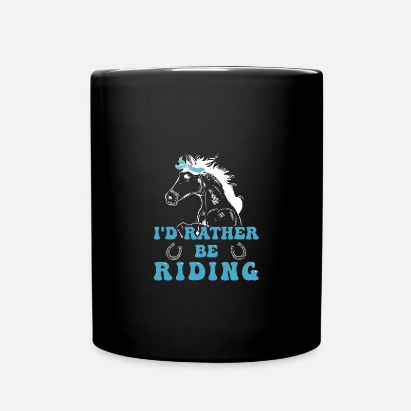 Pferd reiten Reiter Reitsport - Tasse einfarbig - Schwarz