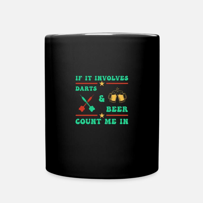 Dart Dartspieler Darts - Tasse einfarbig - Schwarz