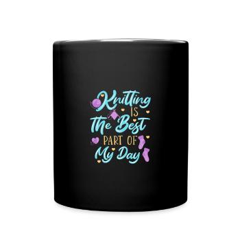 Tricoter aiguille à tricoter laine drôle - Mug uni - noir - Devant