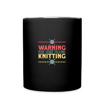 Tricoter aiguille à tricoter laine drôle - Mug uni - noir - Devant