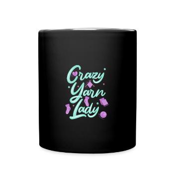 Tricoter aiguille à tricoter laine drôle - Mug uni - noir - Devant