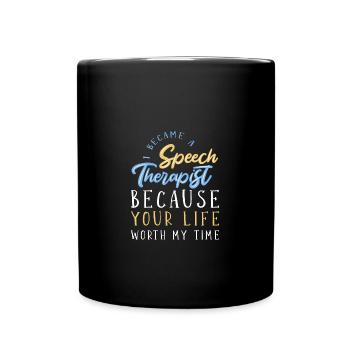 Sprachtherapie Sprachtherapeut - Tasse einfarbig - Schwarz - Vorne