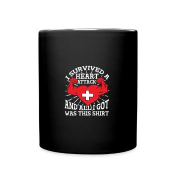 Heart attack survivor - Full Colour Mug - black - Front