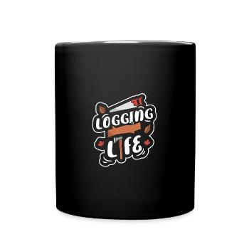 Bûcheron Bûcheron Tronçonneuse - Mug uni - noir - Devant