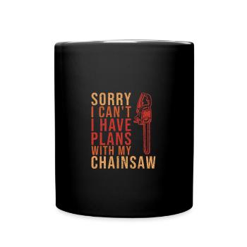 Bûcheron Bûcheron Tronçonneuse - Mug uni - noir - Devant