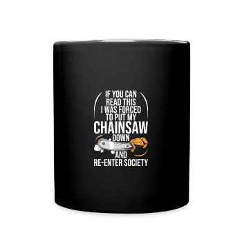 Bûcheron Bûcheron Tronçonneuse - Mug uni - noir - Devant