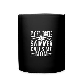 Schwimmen Schwimmer - Tasse einfarbig - Schwarz - Vorne