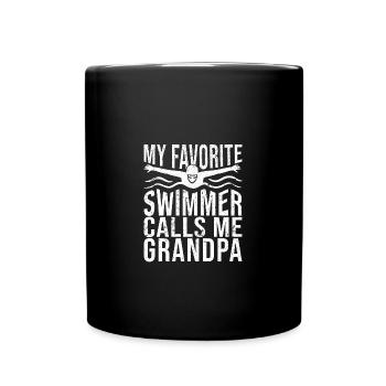 Schwimmen Schwimmer - Tasse einfarbig - Schwarz - Vorne
