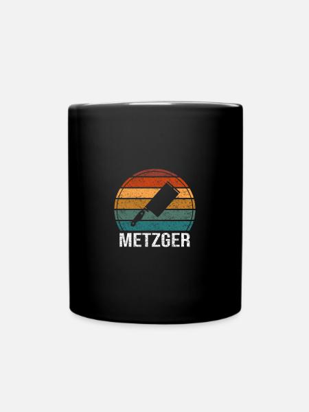 Metzger Fleischer Schlachter - Tasse einfarbig - Schwarz