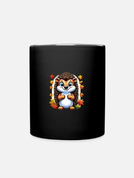 Karl the Hedgehog (hedgehog) - Full Colour Mug - black