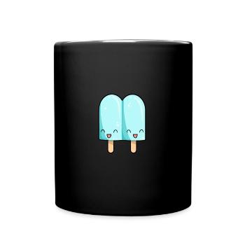 Popsicle bleu clair Kawaii - Mug uni - noir - Devant