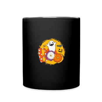 Lustiges Gespenst Halloween Geschenk - Tasse einfarbig - Schwarz - Vorne