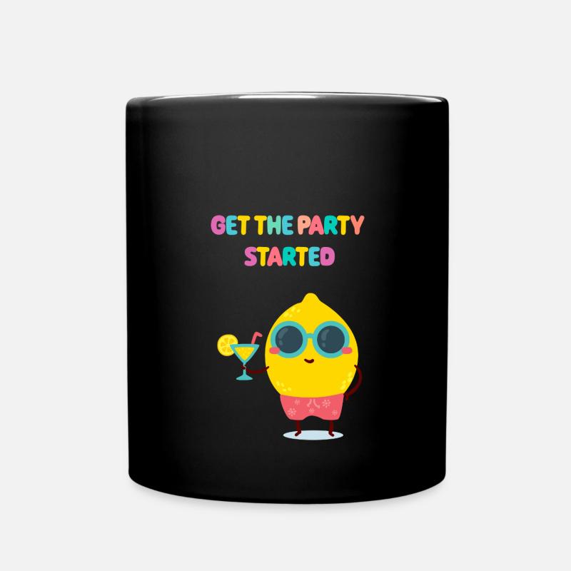 Funny Lemon - Party Lemon - Gift Idea - Full Colour Mug - black