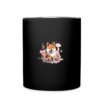 Chien japonais Shiba Inu, chiot amoureux des - Mug uni - noir - Devant