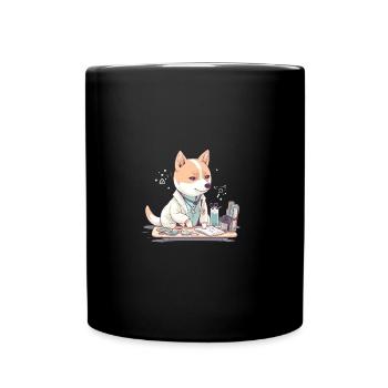 japanisch Hund Shiba Inu Wissenschaftler Arzt - Tasse einfarbig - Schwarz - Vorne